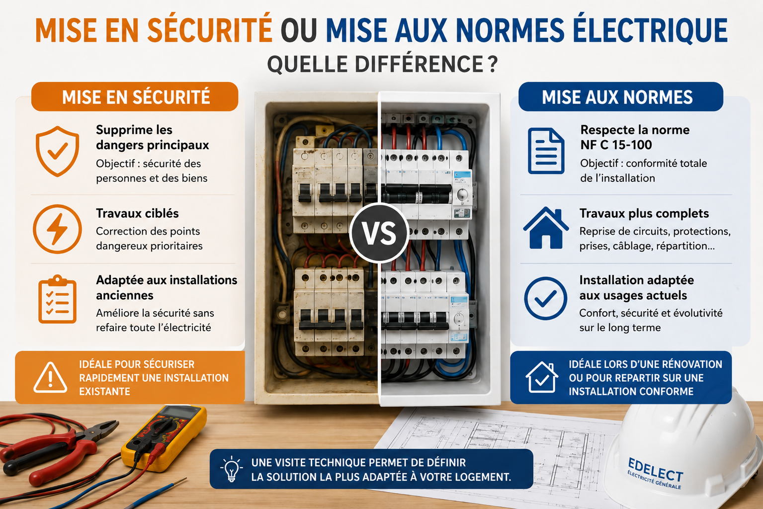 Mise en sécurité électrique ou mise aux normes électrique