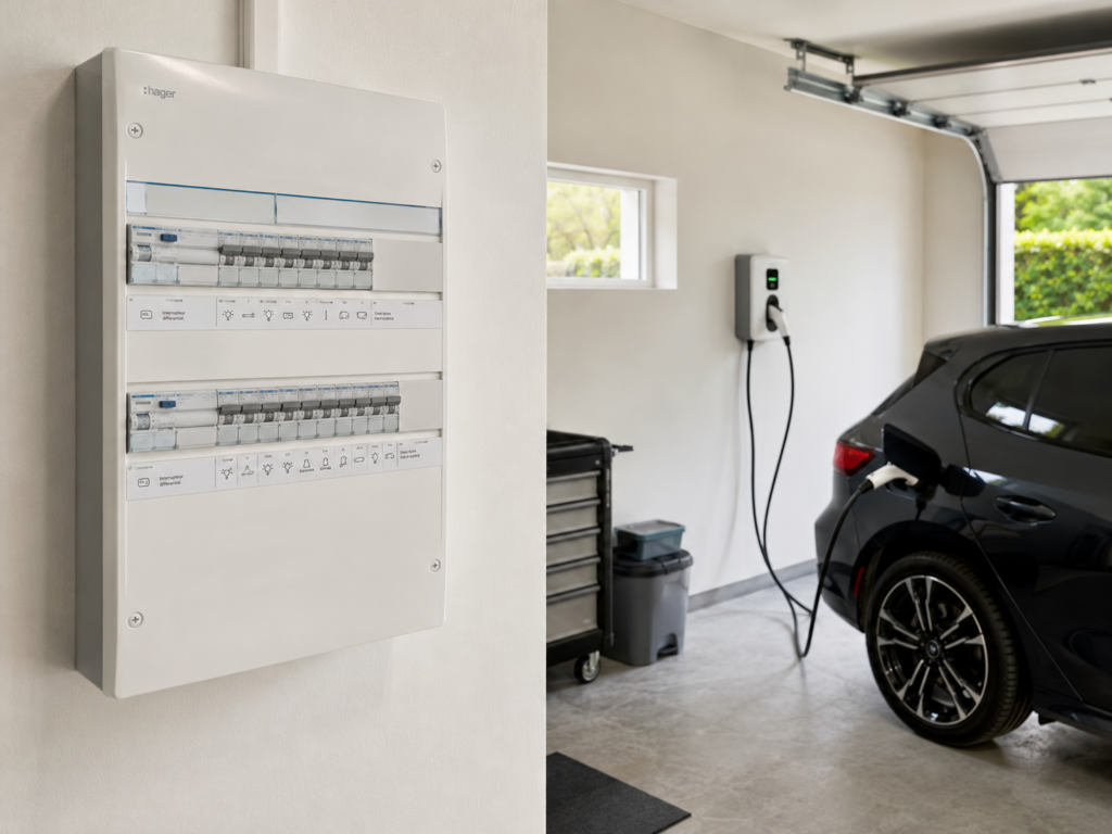 Protection électrique dédiée pour borne de recharge IRVE avec tableau électrique et ligne dédiée